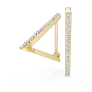 Architectural Linear Pavé Geometric Diamond Hoop Earrings - Image 3