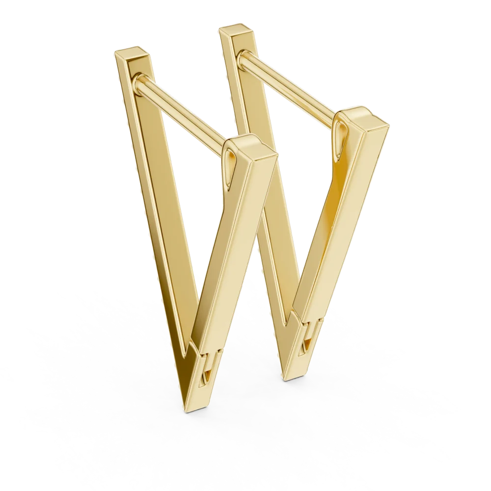 Architectural Linear Pavé Geometric Diamond Hoop Earrings - Image 4