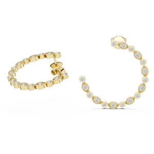 Ethereal Symmetry Trillion and Round Pavé-Set Stud Earrings - Image 3