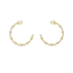 Ethereal Symmetry Trillion and Round Pavé-Set Stud Earrings - Image 2