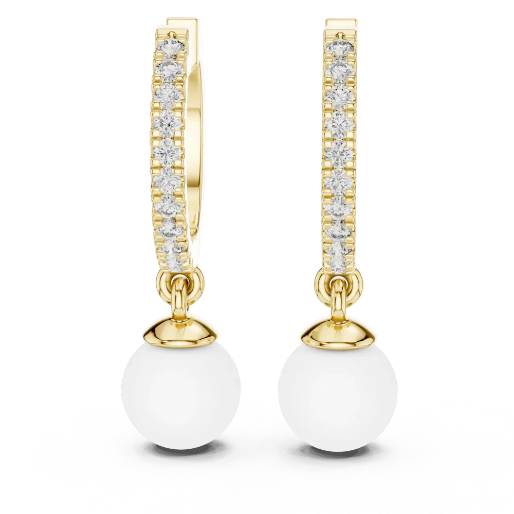 Luminary Round Pavé-Set Hoop Drop Earrings - Image 2