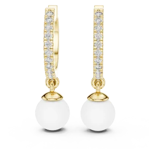 Luminary Round Pavé-Set Hoop Drop Earrings - Image 2
