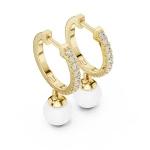 Luminary Round Pavé-Set Hoop Drop Earrings