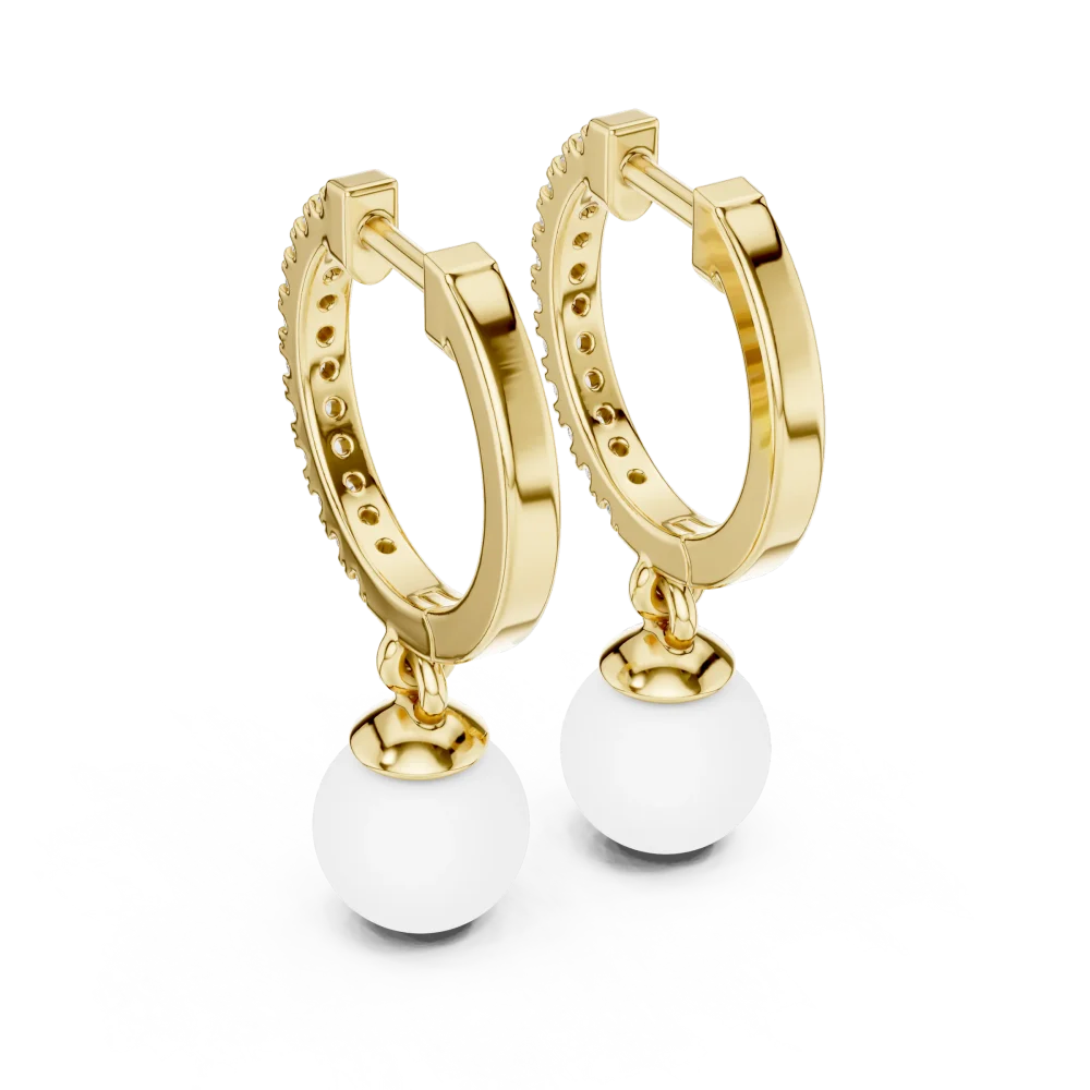 Luminary Round Pavé-Set Hoop Drop Earrings - Image 3