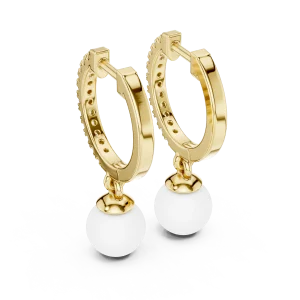 Luminary Round Pavé-Set Hoop Drop Earrings - Image 3