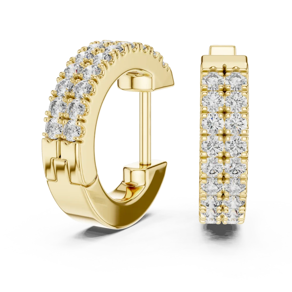 Infinite Pavé-Set Round Brilliant Linear Hoop Earrings - Image 3