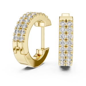 Infinite Pavé-Set Round Brilliant Linear Hoop Earrings - Image 3
