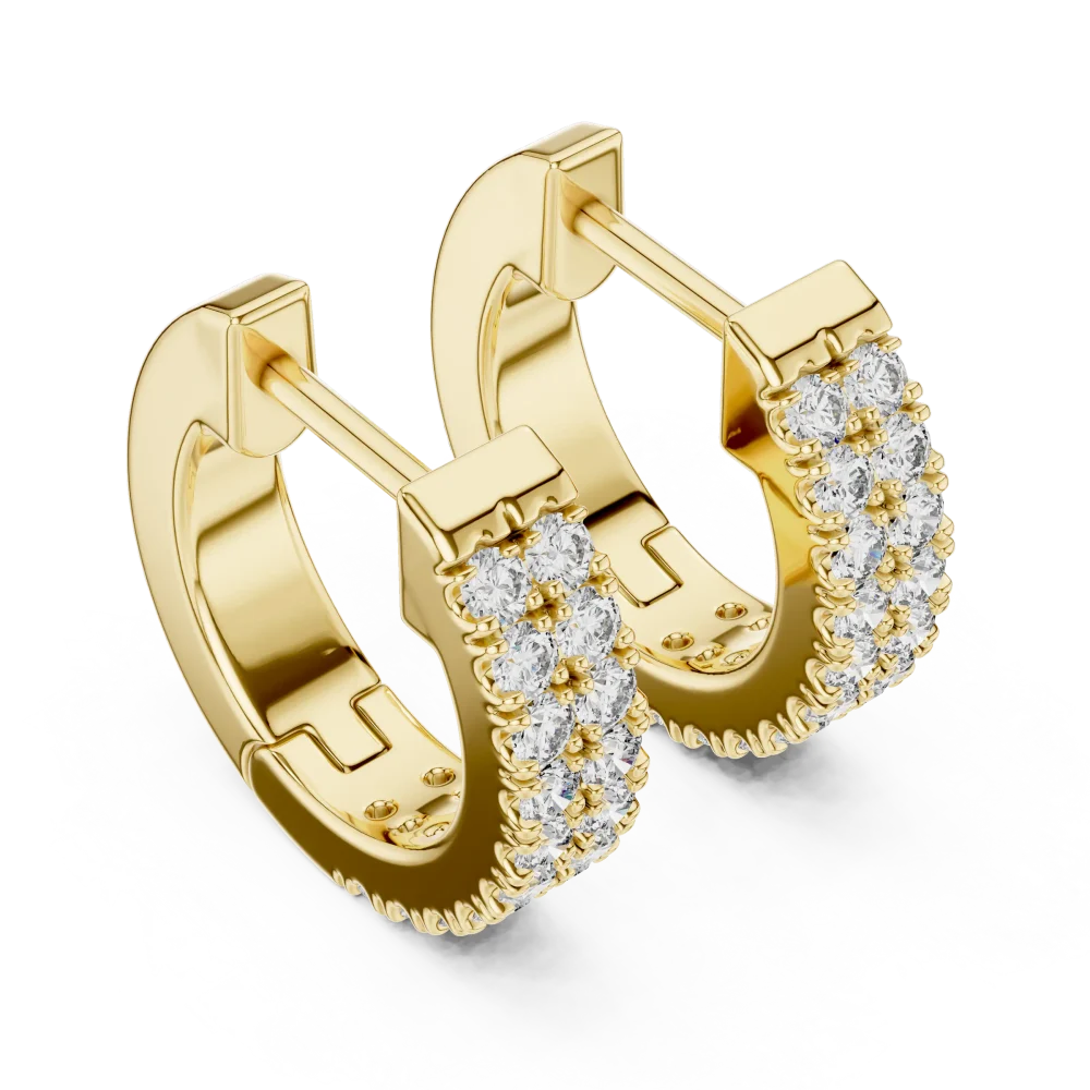 Discover the radiant allure of our dual-row DIAMEUR diamond hoop earrings. Expertly handcrafted for brilliance, perfect for any luxury collection.