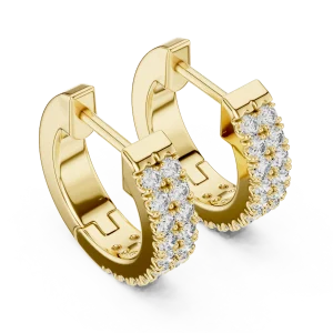 Infinite Pavé-Set Round Brilliant Linear Hoop Earrings