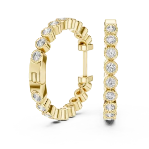 Luminary Round Bezel-Set Pavé-Set Hoop Earrings - Image 3