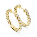 Luminary Round Bezel-Set Pavé-Set Hoop Earrings