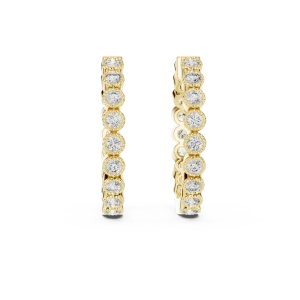 Luminary Round Bezel-Set Pavé-Set Hoop Earrings - Image 2