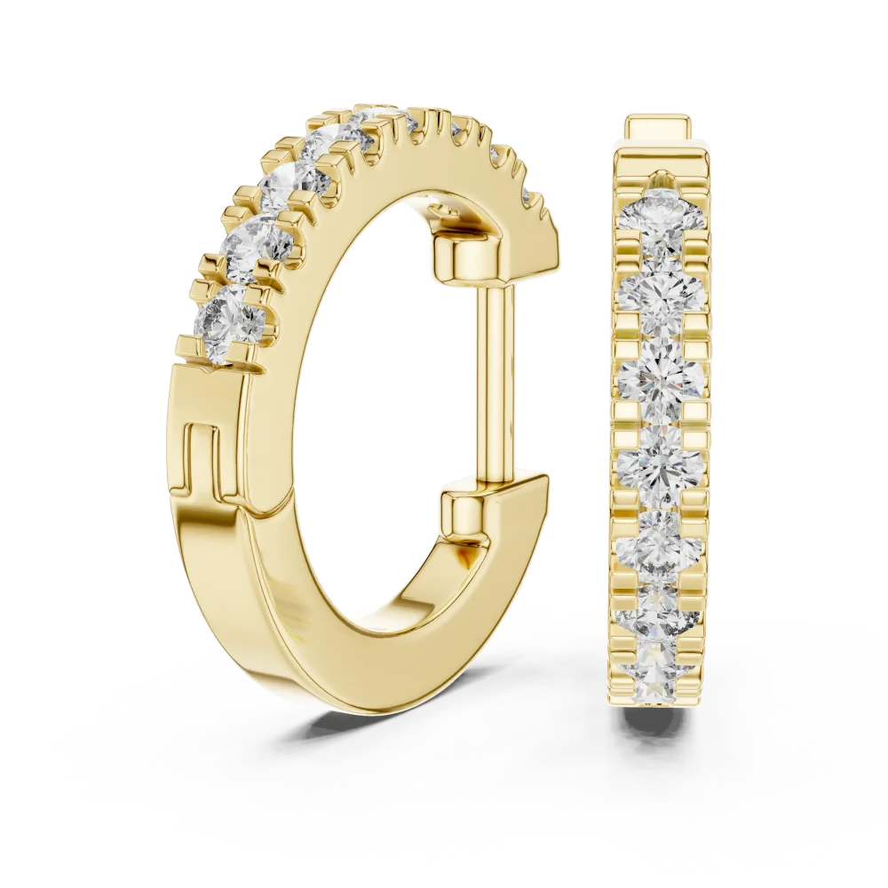 Infinite Radiance Round Cut Pavé-Set Hoop Earrings - Image 3
