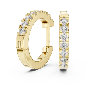 Infinite Radiance Round Cut Pavé-Set Hoop Earrings - Image 3