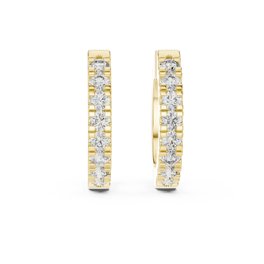 Infinite Radiance Round Cut Pavé-Set Hoop Earrings - Image 2