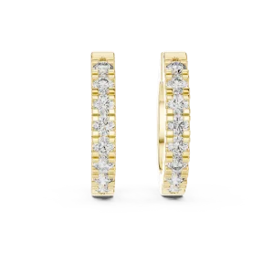 Infinite Radiance Round Cut Pavé-Set Hoop Earrings - Image 2
