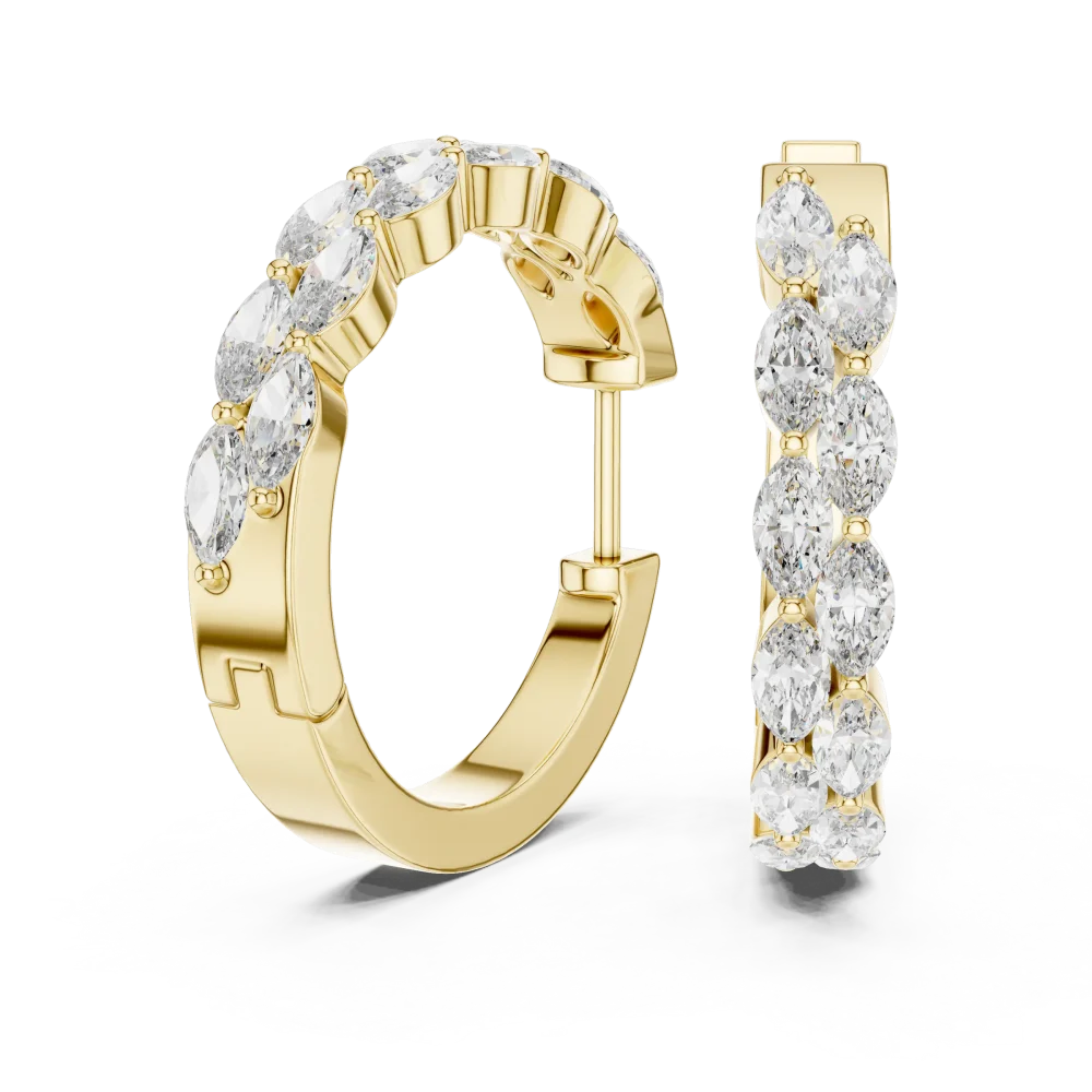 Luminary Marquise Pavé-Set Hoop Earrings - Image 3