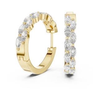 Luminary Marquise Pavé-Set Hoop Earrings - Image 3