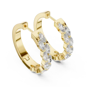 Luminary Marquise Pavé-Set Hoop Earrings