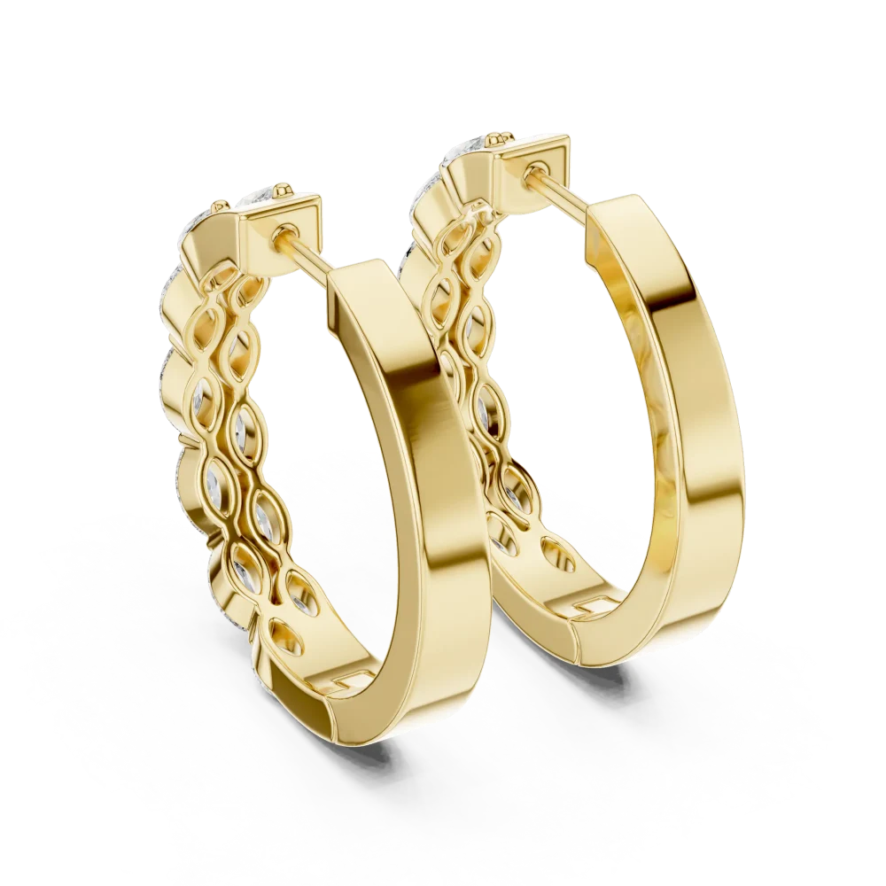 Luminary Marquise Pavé-Set Hoop Earrings - Image 4