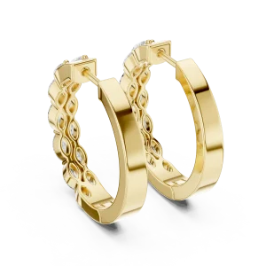 Luminary Marquise Pavé-Set Hoop Earrings - Image 4