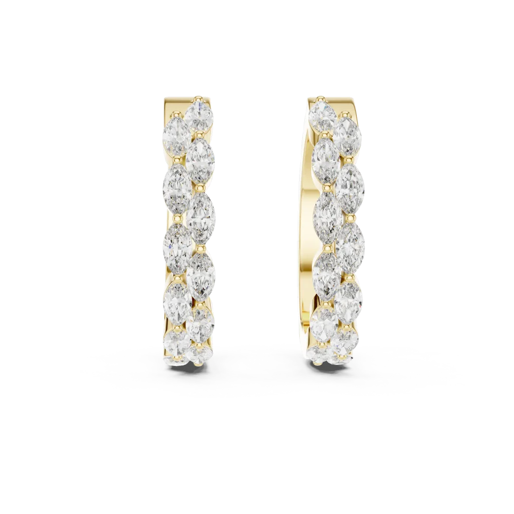 Luminary Marquise Pavé-Set Hoop Earrings - Image 2