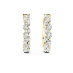 Luminary Marquise Pavé-Set Hoop Earrings - Image 2