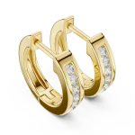 Symmetry Round Brilliant Channel Set Hoop Earrings