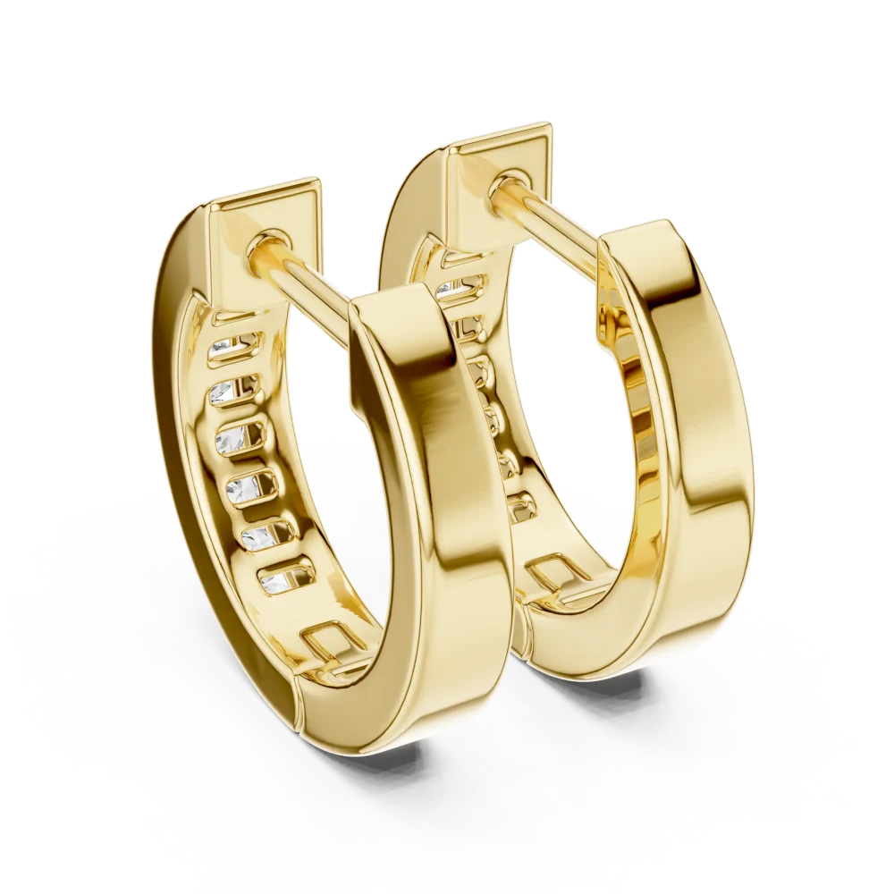 Symmetry Round Brilliant Channel Set Hoop Earrings - Image 4