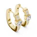 Luminary Round Brilliant Pavé-Set Solitaire Hoop Earrings