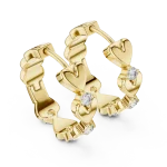 Ethereal Heart Silhouette Round Brilliant Pavé-Set Hoop Earrings