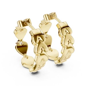 Ethereal Heart Silhouette Round Brilliant Pavé-Set Hoop Earrings - Image 4