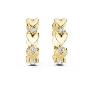 Ethereal Heart Silhouette Round Brilliant Pavé-Set Hoop Earrings - Image 2