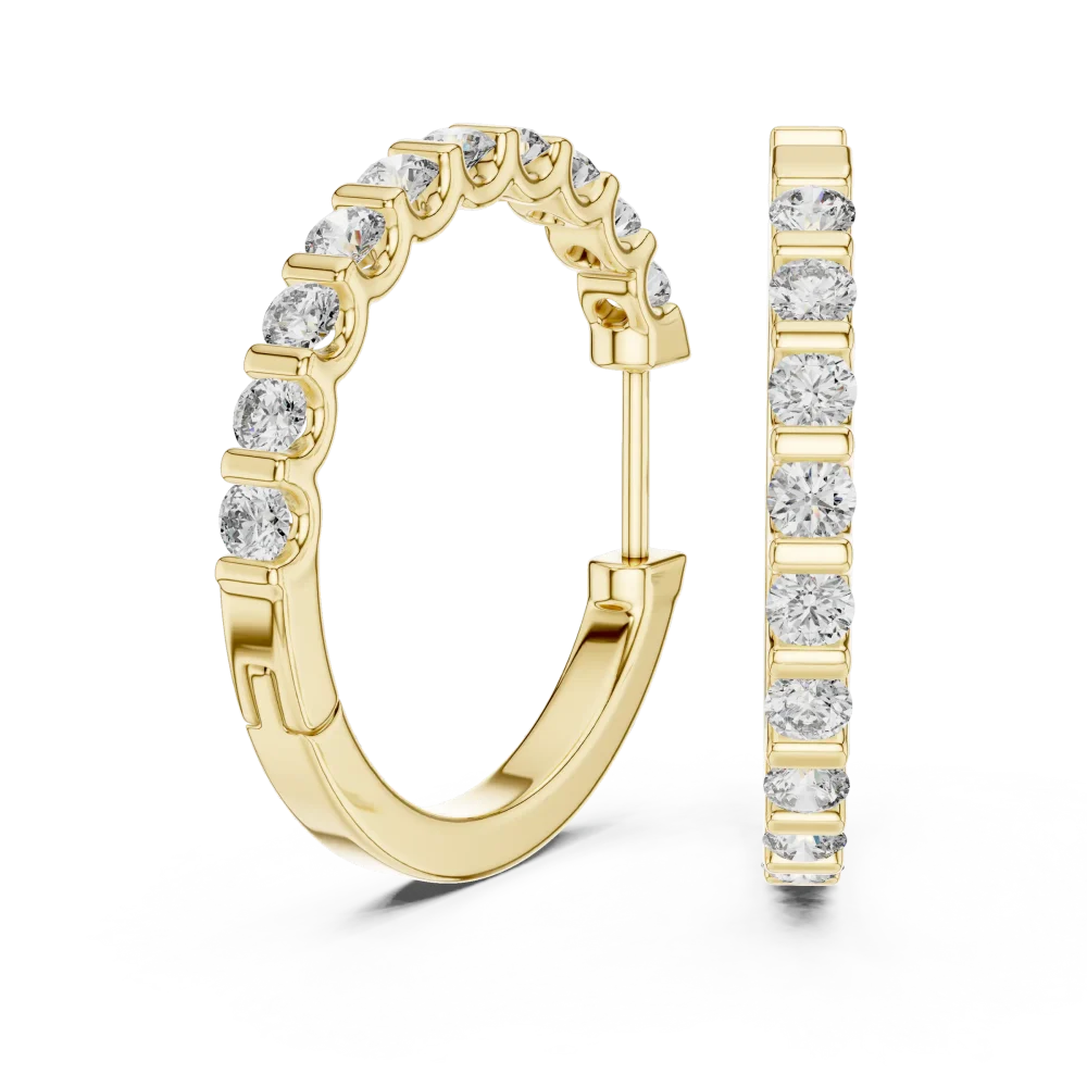 Luminary Round Brilliant Pavé-Set Hoop Earrings - Image 3