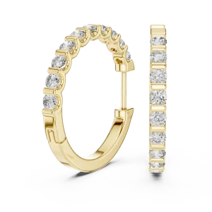Luminary Round Brilliant Pavé-Set Hoop Earrings - Image 3