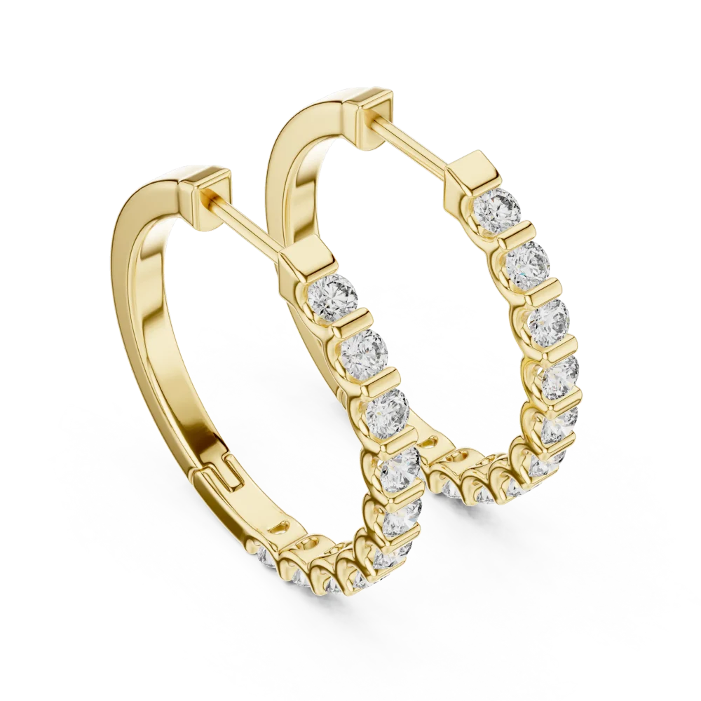 Experience the brilliant sparkle of our handcrafted hoop earrings, set with premium DIAMEUR diamonds. Elevate your style and shop the collection now.
