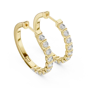 Luminary Round Brilliant Pavé-Set Hoop Earrings