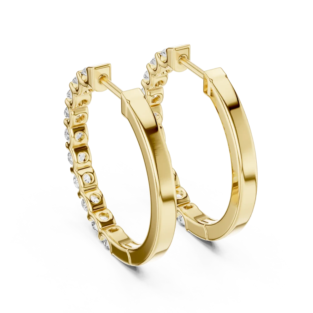 Luminary Round Brilliant Pavé-Set Hoop Earrings - Image 4
