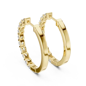 Luminary Round Brilliant Pavé-Set Hoop Earrings - Image 4