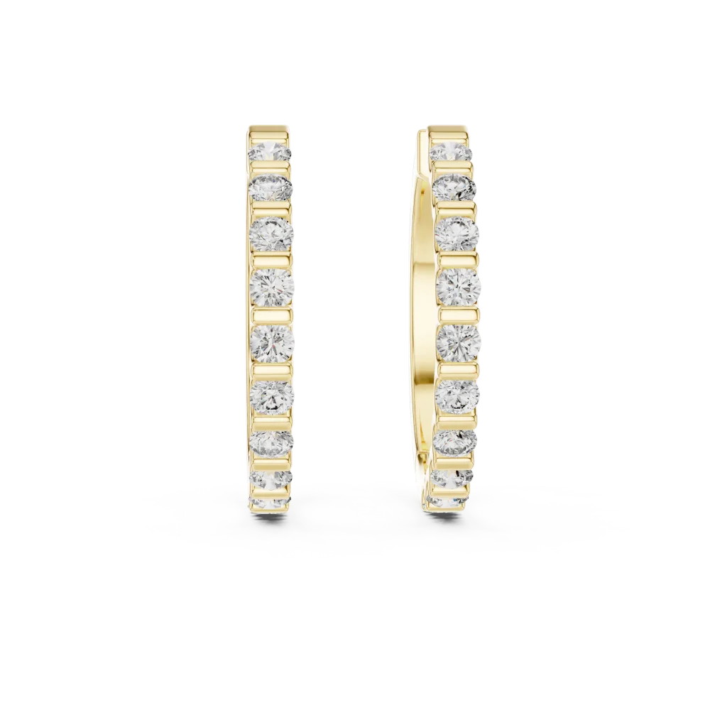 Luminary Round Brilliant Pavé-Set Hoop Earrings - Image 2