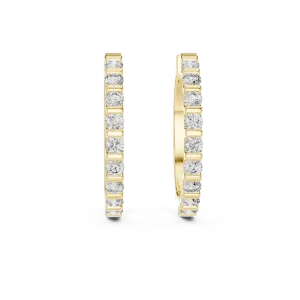 Luminary Round Brilliant Pavé-Set Hoop Earrings - Image 2