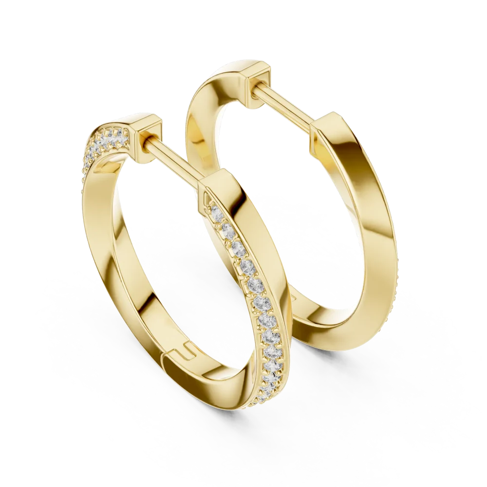 Discover the radiant brilliance of these pavé-set hoop earrings, featuring premium DIAMEUR lab-grown diamonds. A modern classic for any occasion.
