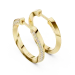Luminary Round Brilliant Pavé-Set Architectural Hoop Earrings
