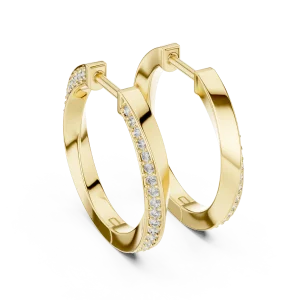 Luminary Round Brilliant Pavé-Set Architectural Hoop Earrings - Image 4
