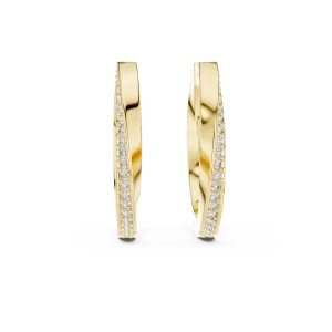 Luminary Round Brilliant Pavé-Set Architectural Hoop Earrings - Image 2