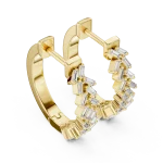 Architectural Baguette Chevron Hoop Earrings
