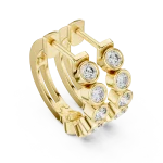 Architectural Round Brilliant Bezel-Set Hoop Earrings