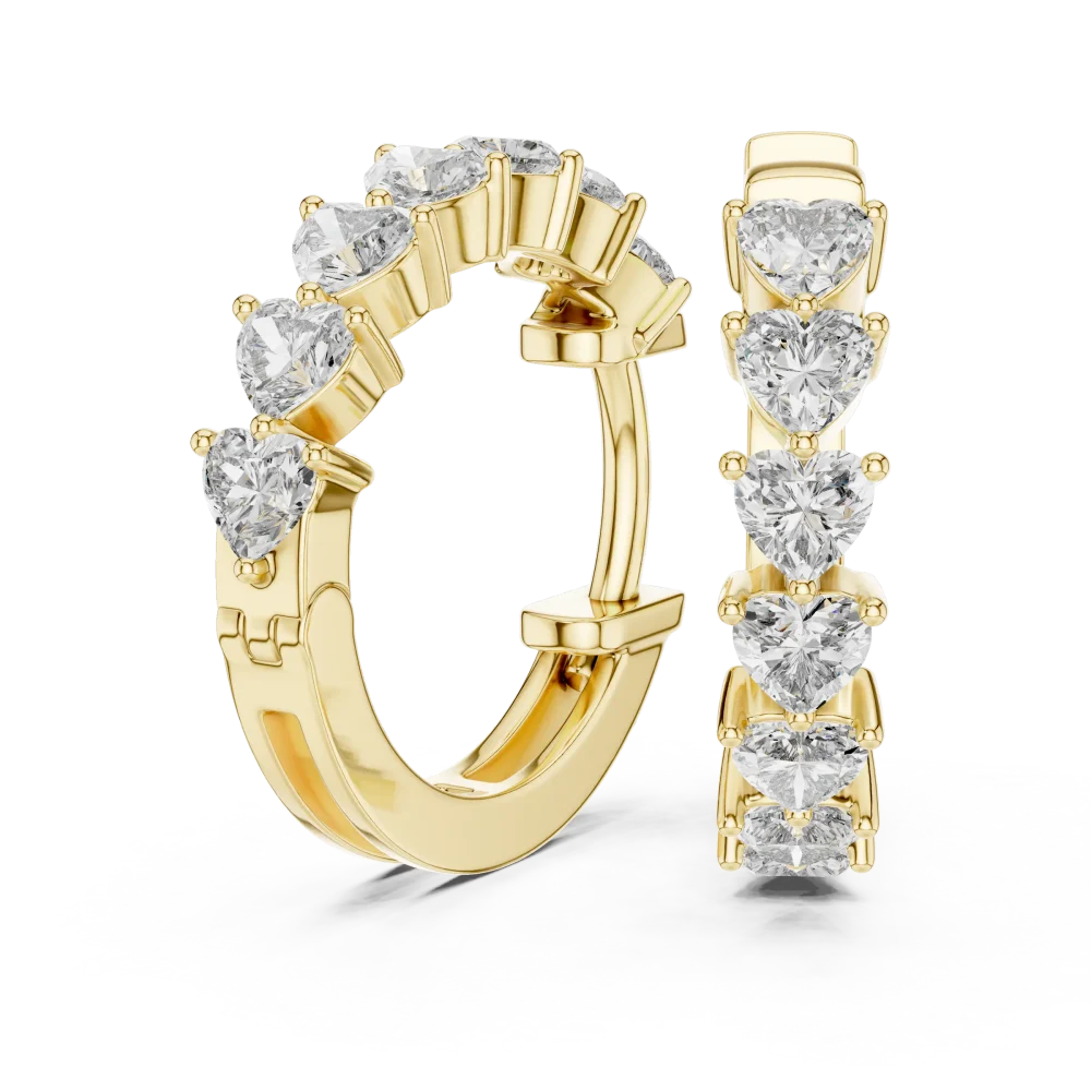 Ethereal Heart Infinite Row Lab-Grown Diamond Hoop Earrings - Image 3