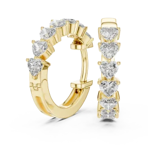 Ethereal Heart Infinite Row Lab-Grown Diamond Hoop Earrings - Image 3