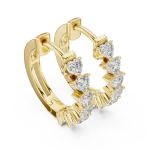 Ethereal Heart Infinite Row Lab-Grown Diamond Hoop Earrings